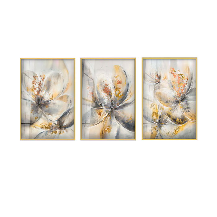 Wallity Cuadro Decorativo de Vidrio Templado Multicolor 30 x 40 cm (3 piezas)